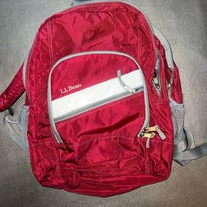 LL Bean deluxe kids red backpack